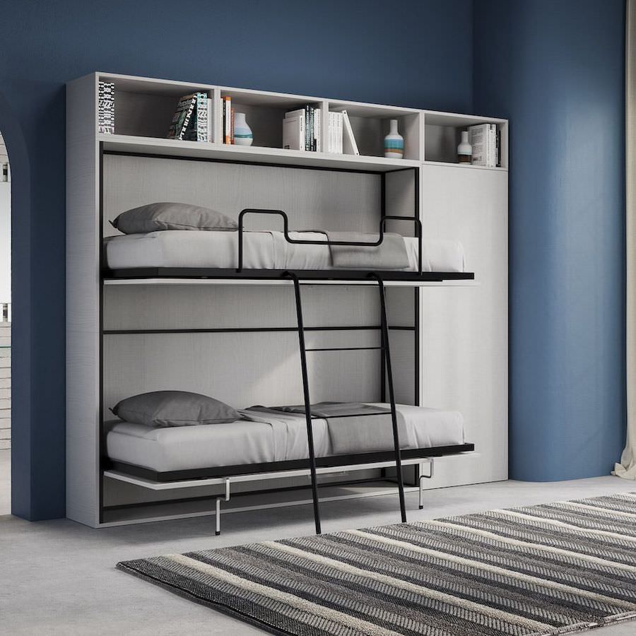 Letto a castello a scomparsa Kando aperto